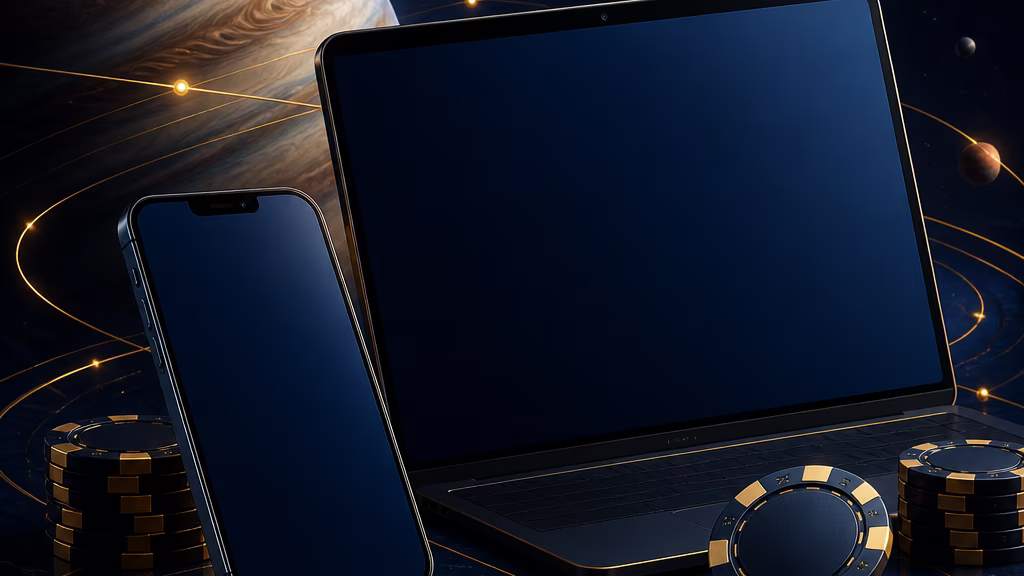 Smartphone et ordinateur avec interface mobile Jupi Casino